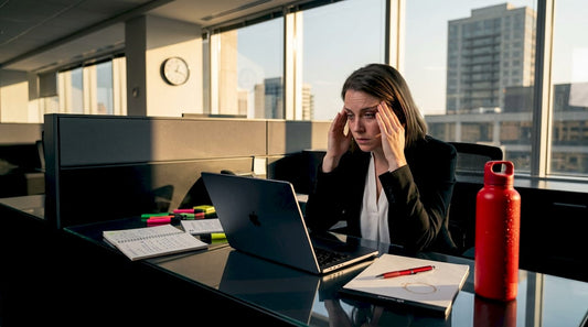 Afternoon office worker experiencing energy crash