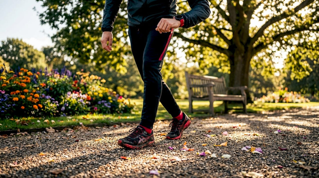 Man walking in park during active recovery