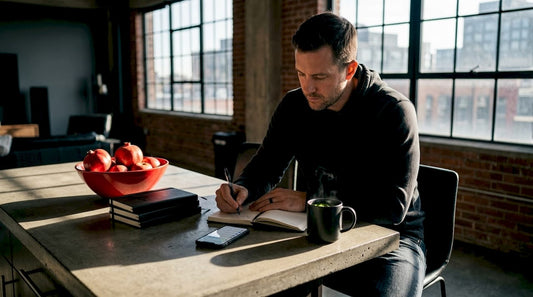 Man journaling about nicotine quitting process
