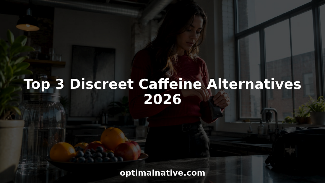 Woman preparing discreet caffeine supplement at kitchen counter